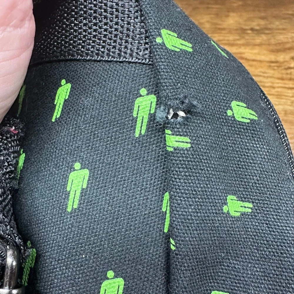 Billie Eilish Blohsh Mini Backpack Black Green Canvas Small Daypack Bag FLAW